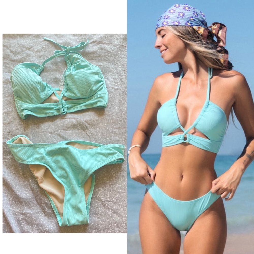 SOLD-Cupshe Bikini set, baby blue swimsuit
